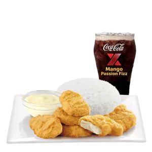 6-pc. Chicken McNuggets with new sauce, Rice, & Fruit Fizz