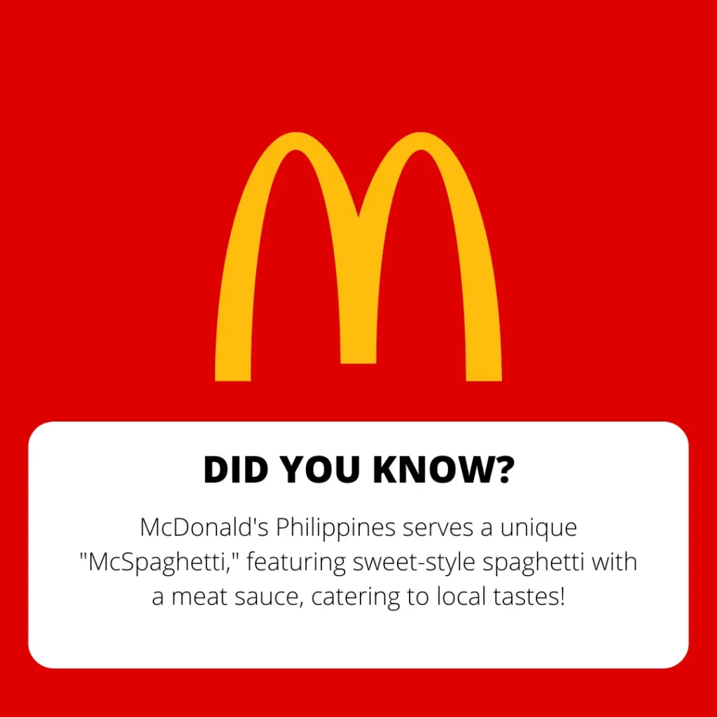 Interesting Facts about McDo Menu Philippines